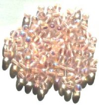 100 6mm Transparent Rosaline AB Round Glass Beads